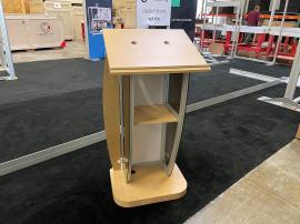 MOD-1549 Modular Lectern with Plex Inserts, Shelf, and Graphic -- View 2